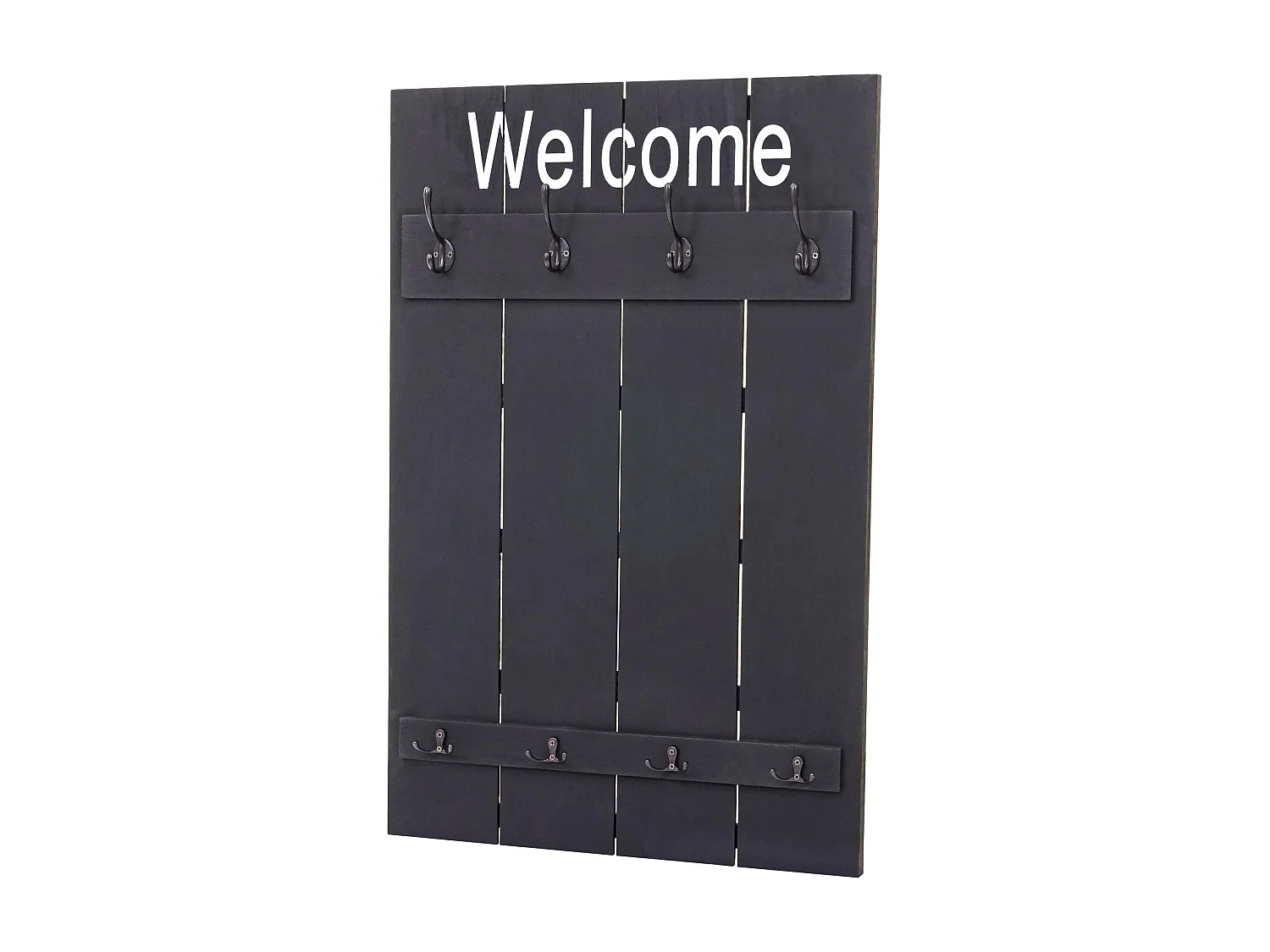 Porte manteau mural Welcome bois marron 60 x 8 x 91 cm 04_0001003