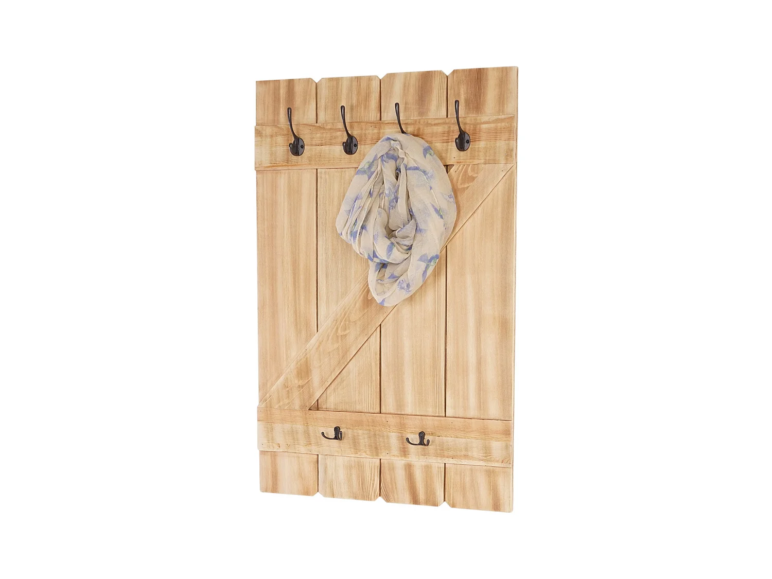 Porte-manteau mural panneau avec bois marron 60 x 10 x 91 cm 04_0001010