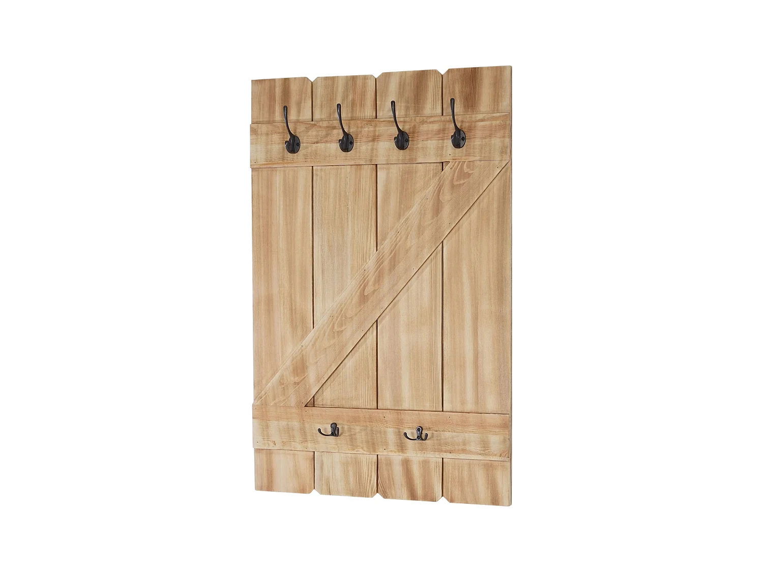 Porte-manteau mural panneau avec bois marron 60 x 10 x 91 cm 04_0001010