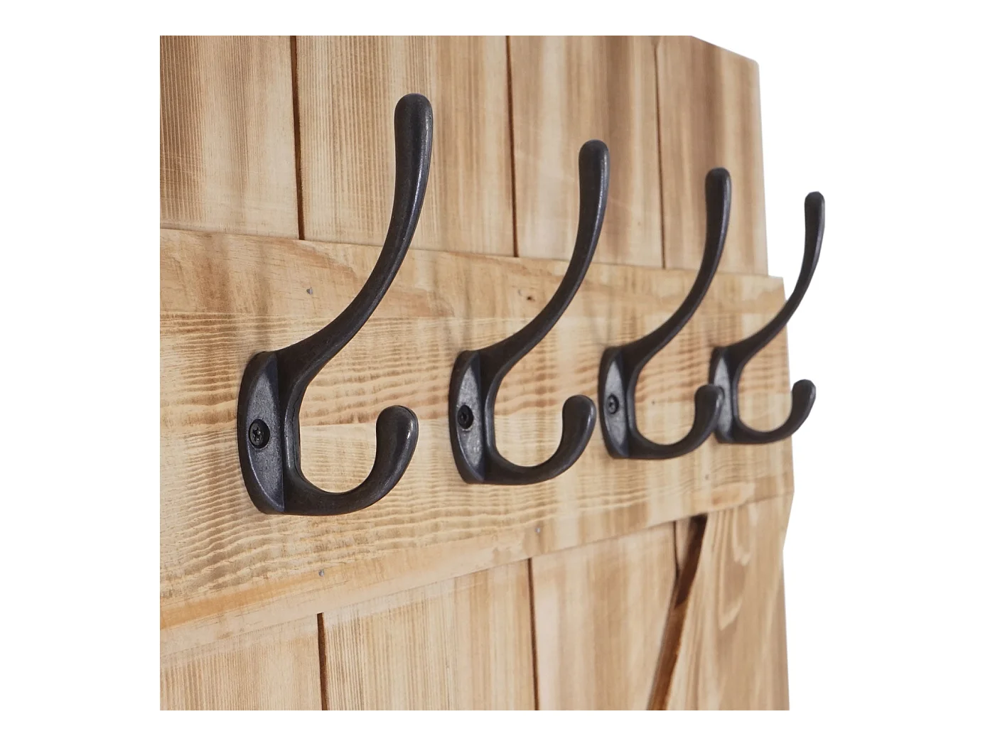 Porte-manteau mural panneau avec bois marron 60 x 10 x 91 cm 04_0001010
