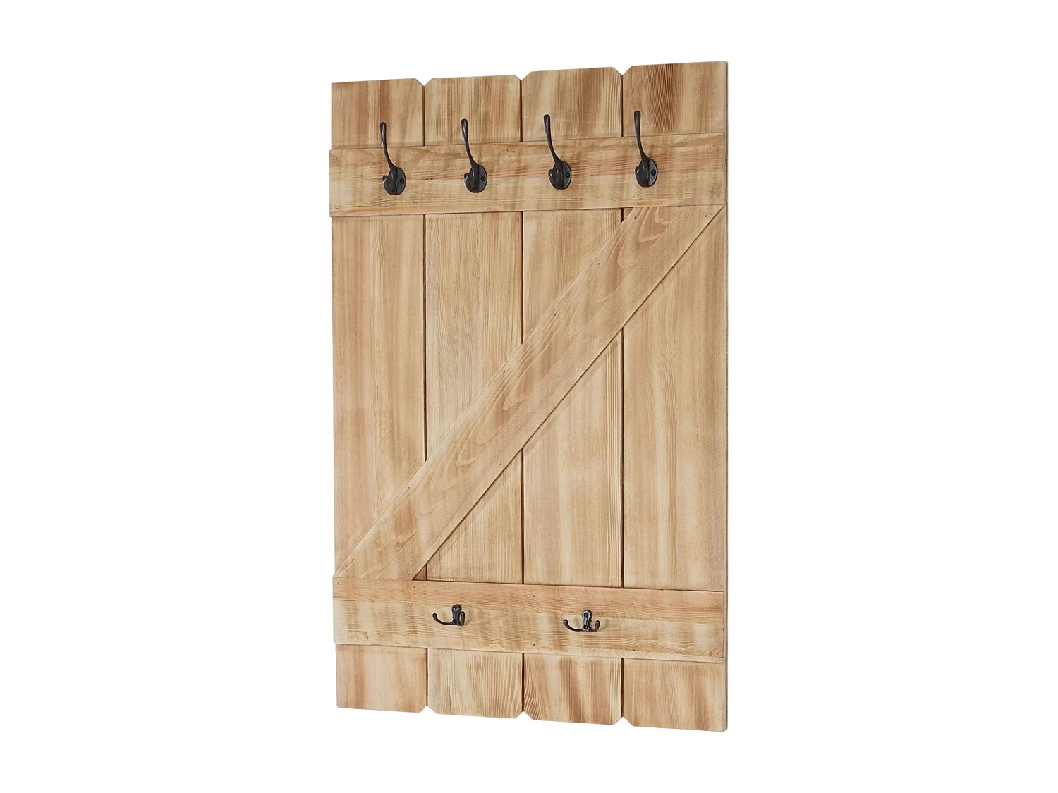 Porte-manteau mural panneau avec bois marron 60 x 10 x 91 cm 04_0001010
