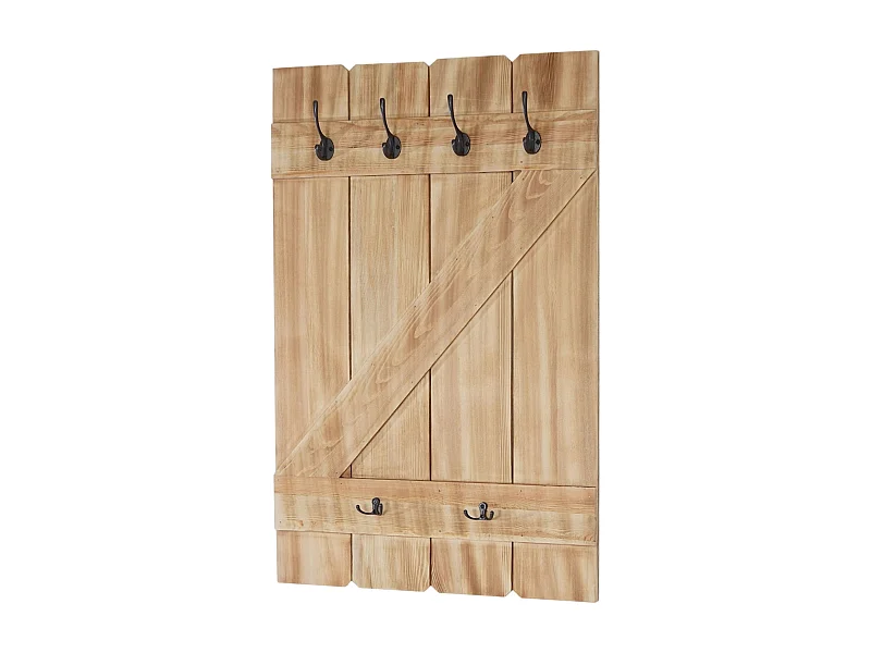 Porte-manteau mural panneau avec bois marron 60 x 10 x 91 cm 04_0001010