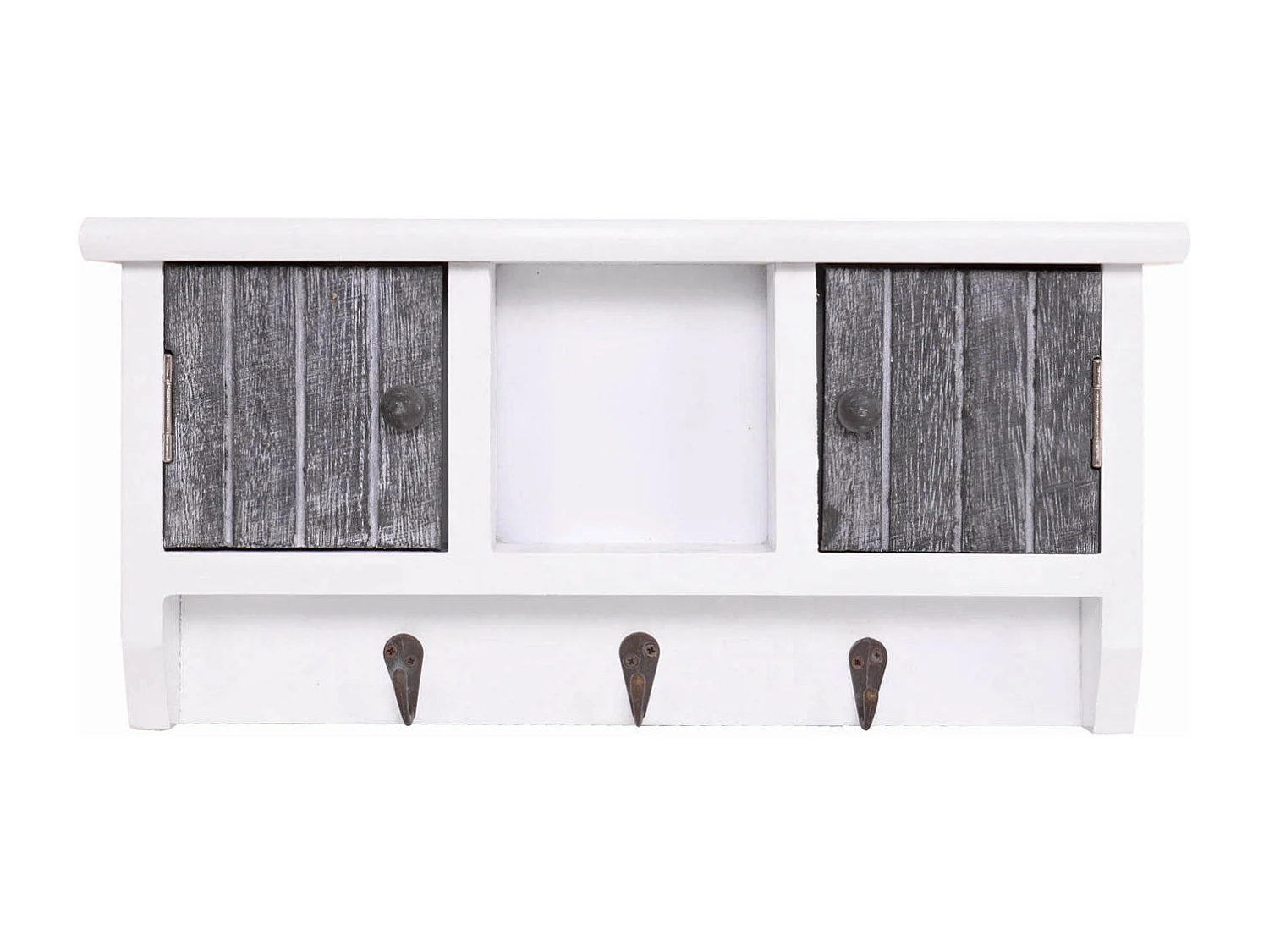 Porte-clés meuble d'entrée mural bois blanche 40 x 8 x 19 cm 04_0003588