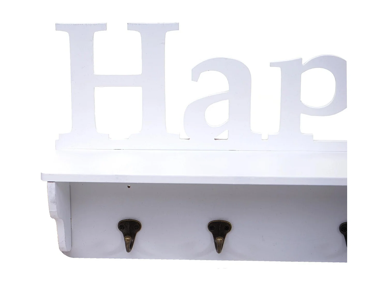 Porte-manteau mural Happy avec bois blanche 60 x 13 x 30 cm 04_0001018