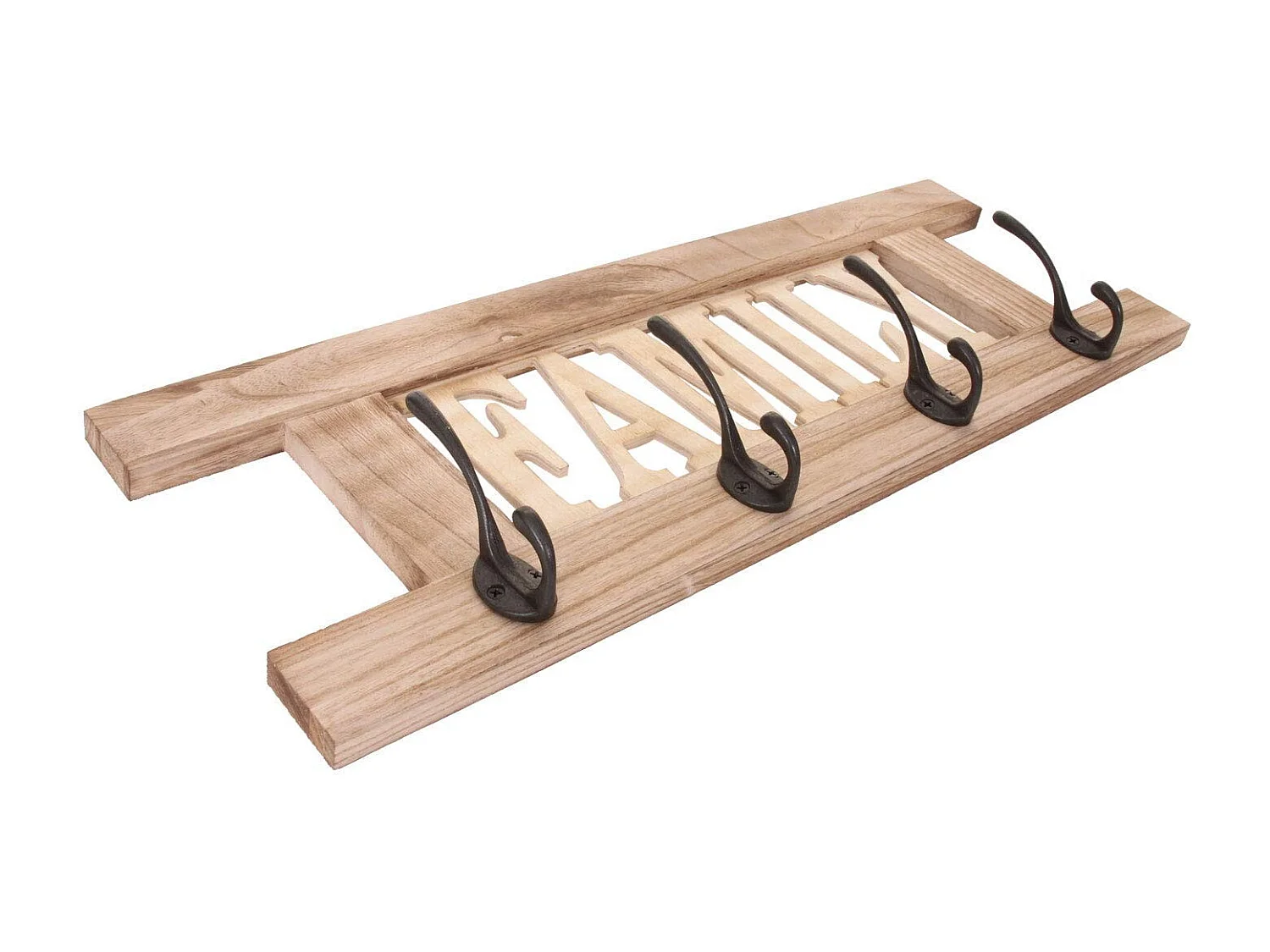 Porte-manteau mural patère en bois marron 60 x 1.5 x 20.5 cm MED04063