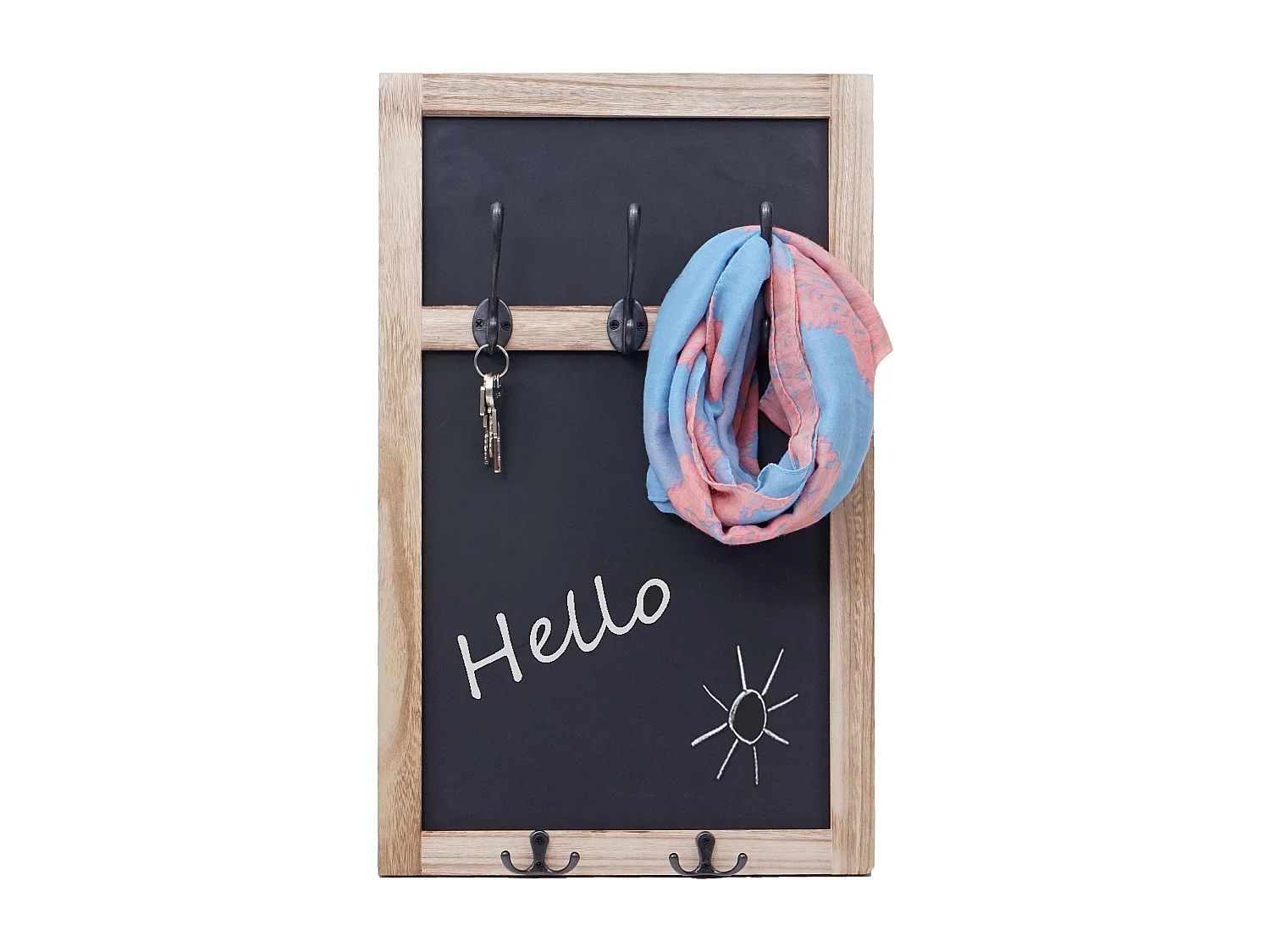 Porte-manteau mural panneau mural marron 34 x 7 x 55 cm 04_0000981