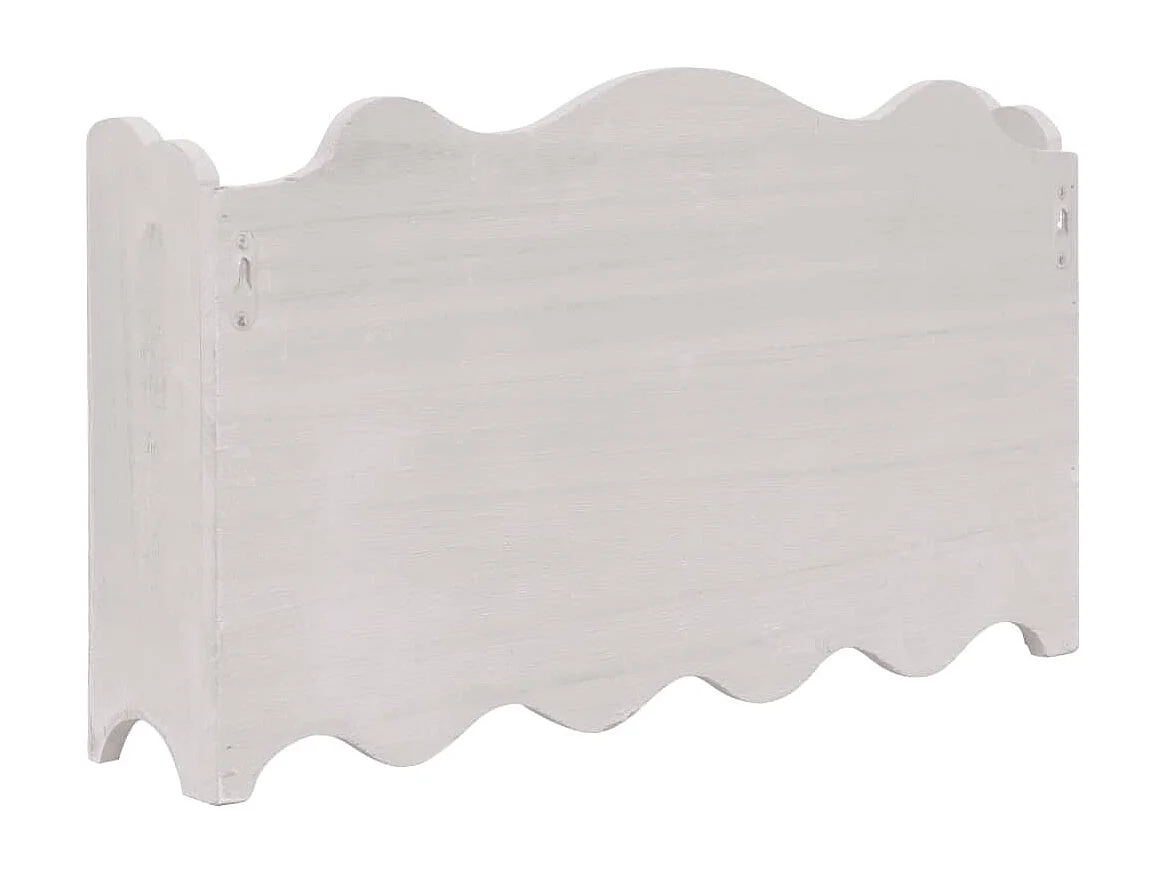 Porte-manteau mural étagère en bois blanche 50 x 10 x 30 cm DEC024214