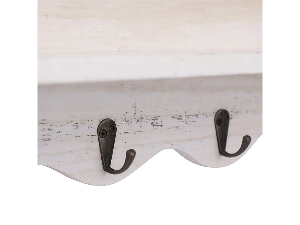 Porte-manteau mural étagère en bois blanche 50 x 10 x 30 cm DEC024214