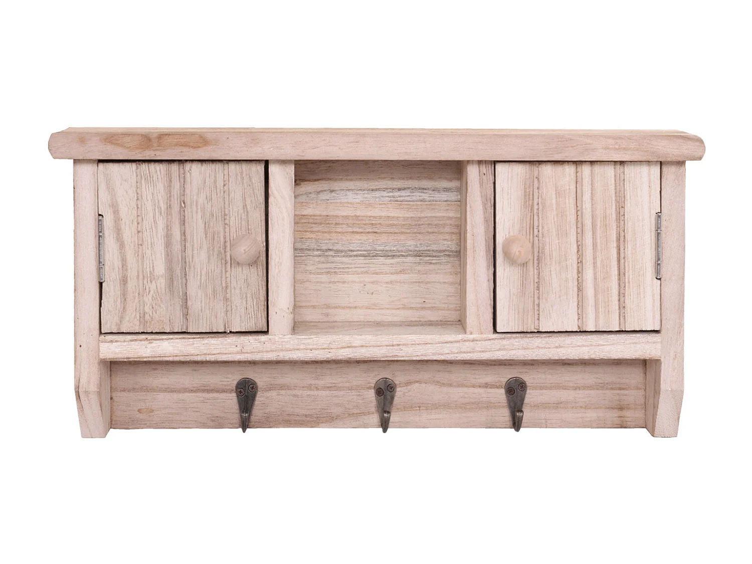 Porte-clés mural avec portes bois marron 40 x 8 x 19 cm 04_0003589