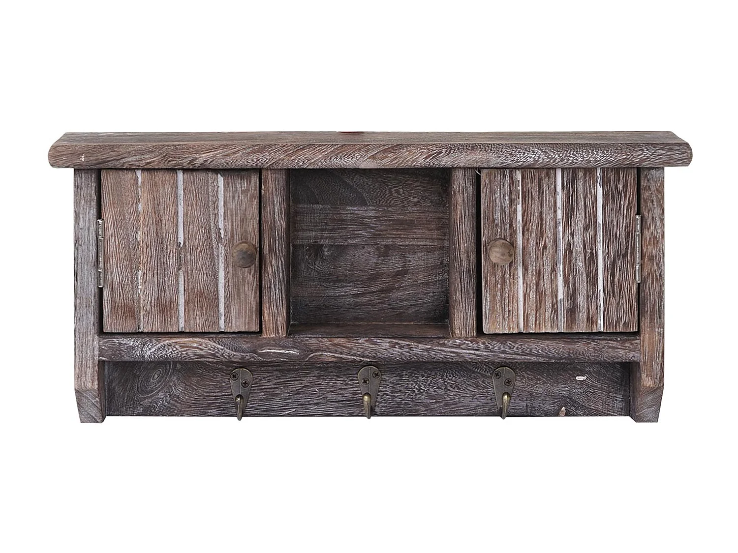 Porte-clés meuble d'entrée mural bois marron 40 x 8 x 19 cm 04_0002454