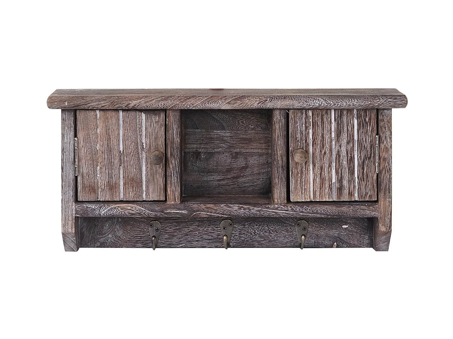 Porte-clés meuble d'entrée mural bois marron 40 x 8 x 19 cm 04_0002454