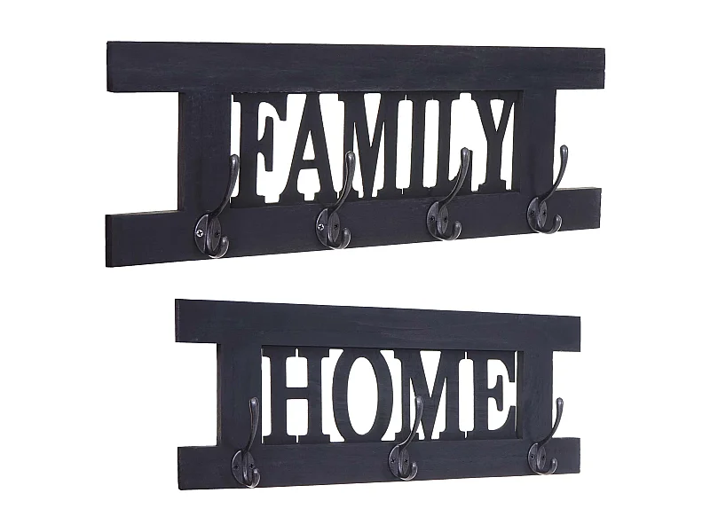 2x portemanteau mural avec bois marron 60 x 7 x 21 cm 04_0007285