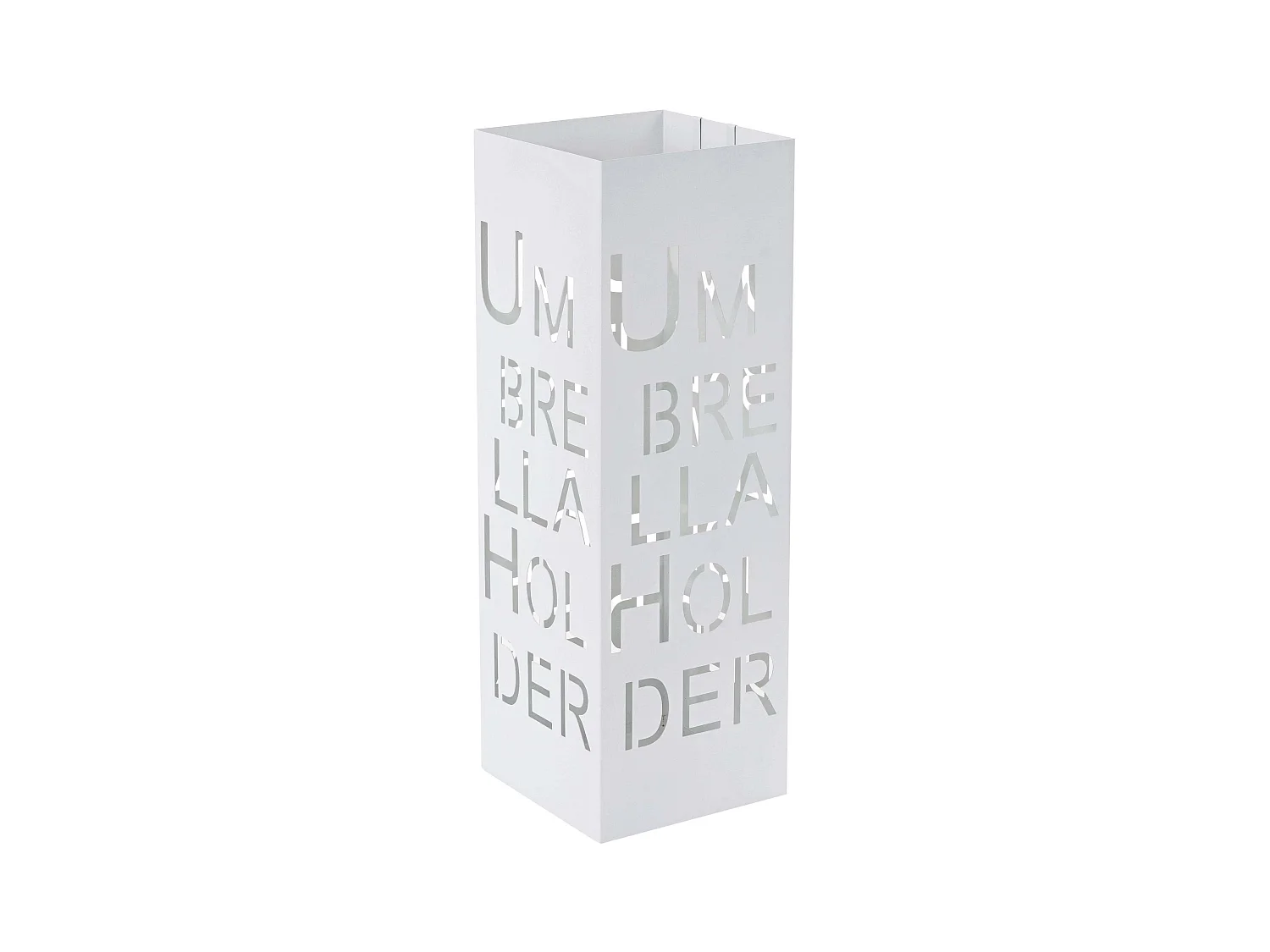 Porte-parapluie carré 55cm motif métal blanche 18 x 18 x 55 cm 04_0004945