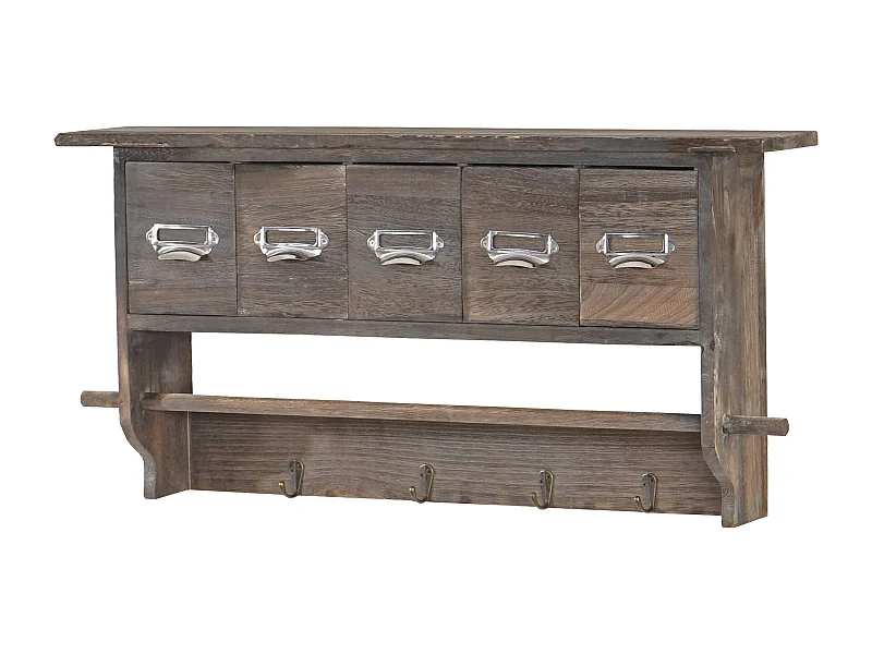 Porte-manteau mural vintage 5 marron 35 x 17 x 68 cm 04_0008168