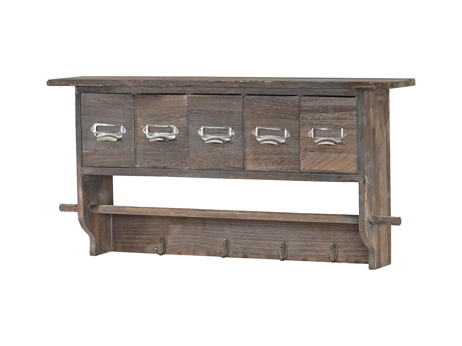 Porte-manteau mural vintage 5 marron 35 x 17 x 68 cm 04_0008168