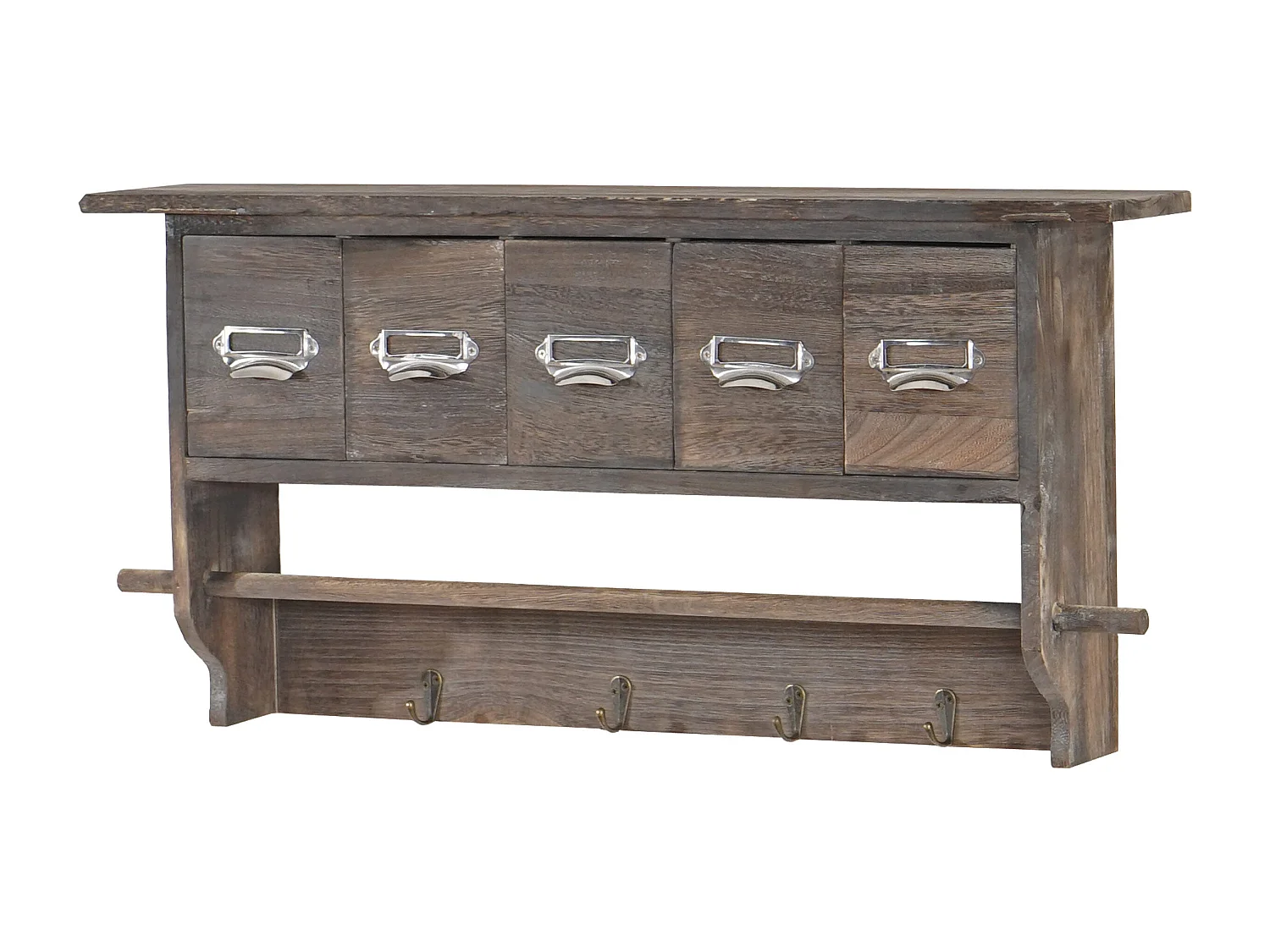 Porte-manteau mural vintage 5 marron 35 x 17 x 68 cm 04_0008168