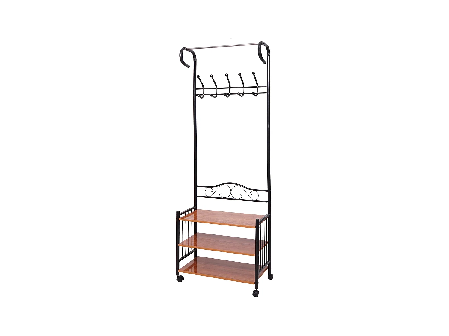 Porte-manteau en métal penderie métal argentée 65 x 34 x 186 cm 04_0000962