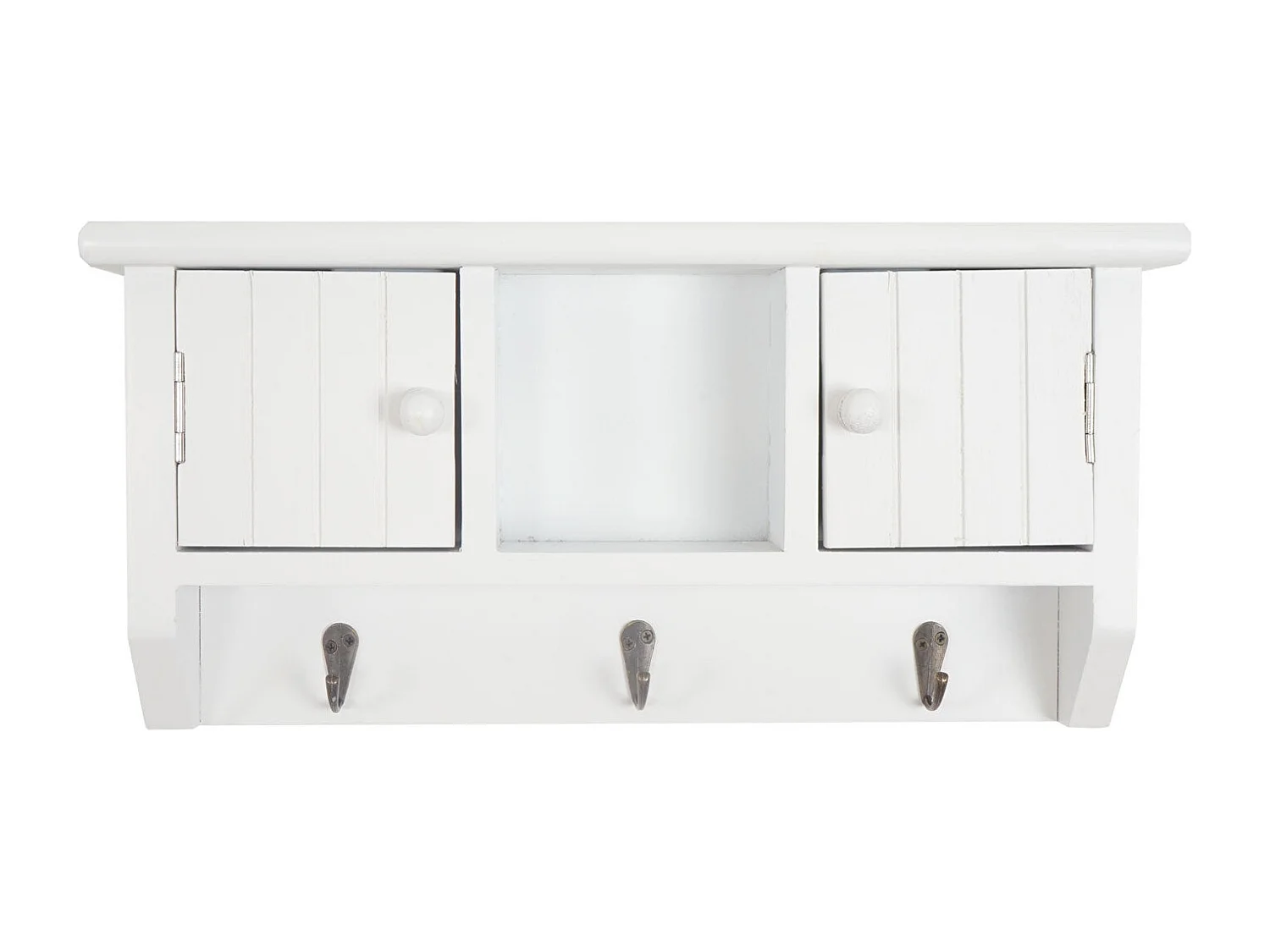 Porte-clés meuble d'entrée mural bois blanche 40 x 8 x 19 cm 04_0003586