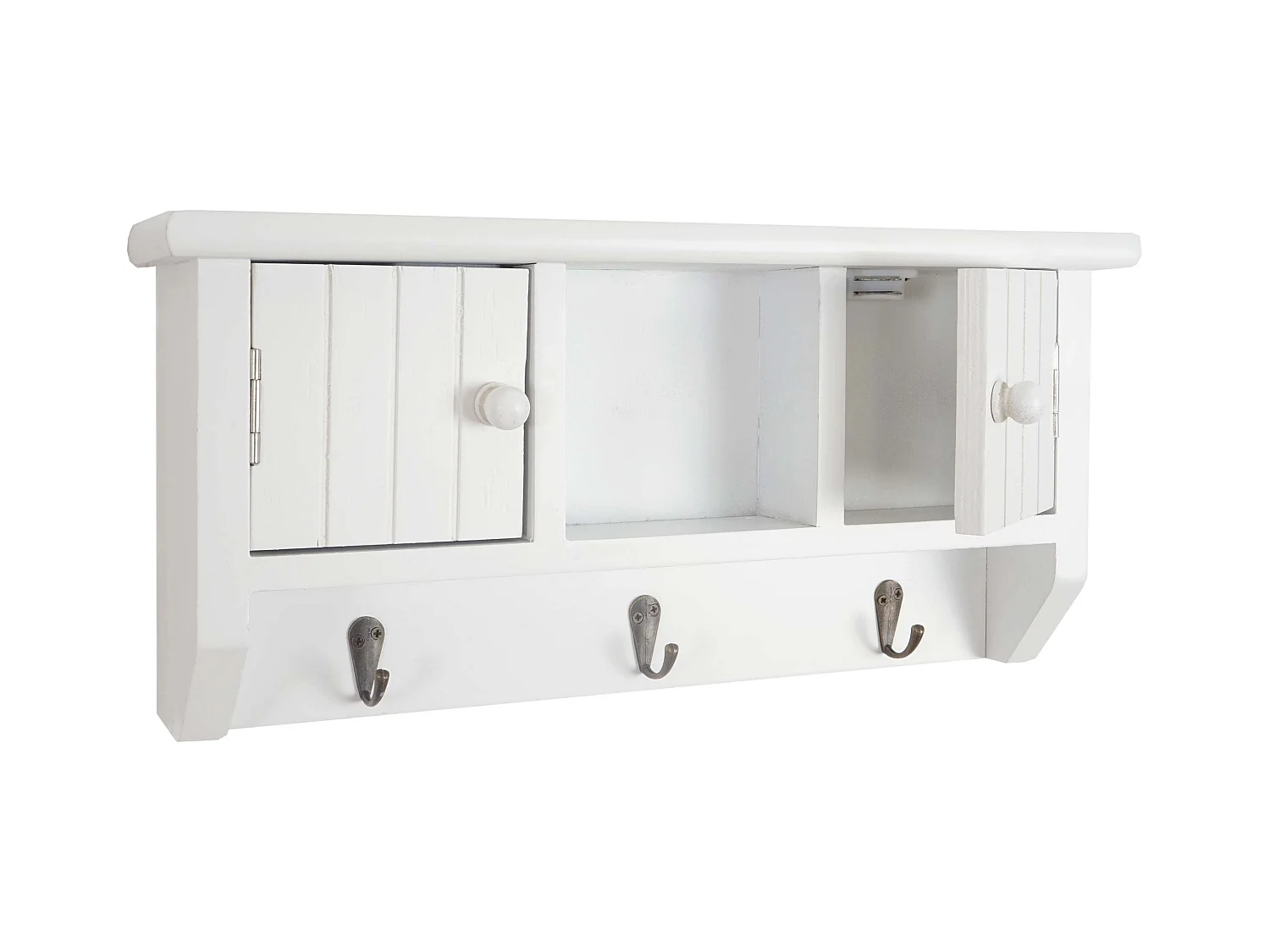 Porte-clés meuble d'entrée mural bois blanche 40 x 8 x 19 cm 04_0003586