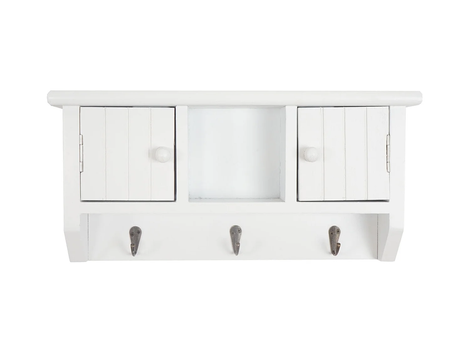 Porte-clés meuble d'entrée mural bois blanche 40 x 8 x 19 cm 04_0003586