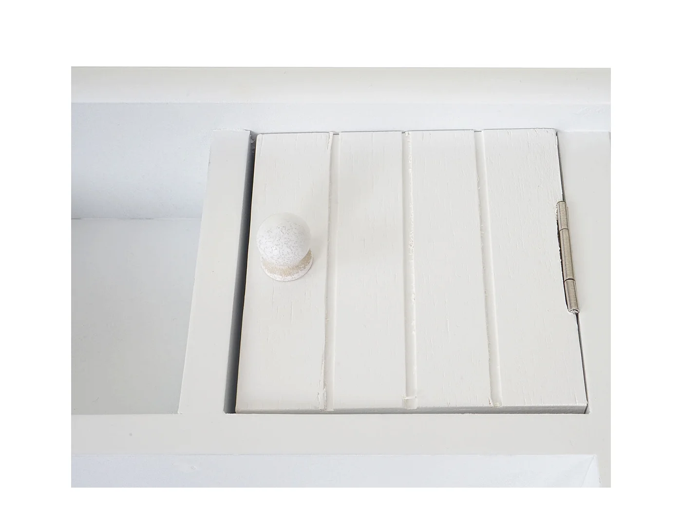 Porte-clés meuble d'entrée mural bois blanche 40 x 8 x 19 cm 04_0003586