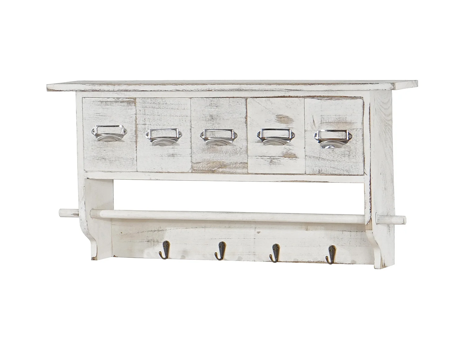 Porte-manteau mural vintage 5 blanche 35 x 17 x 68 cm 04_0005760