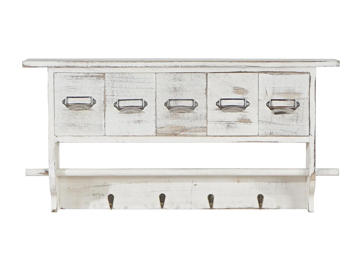 Porte-manteau mural vintage 5 blanche 35 x 17 x 68 cm 04_0005760