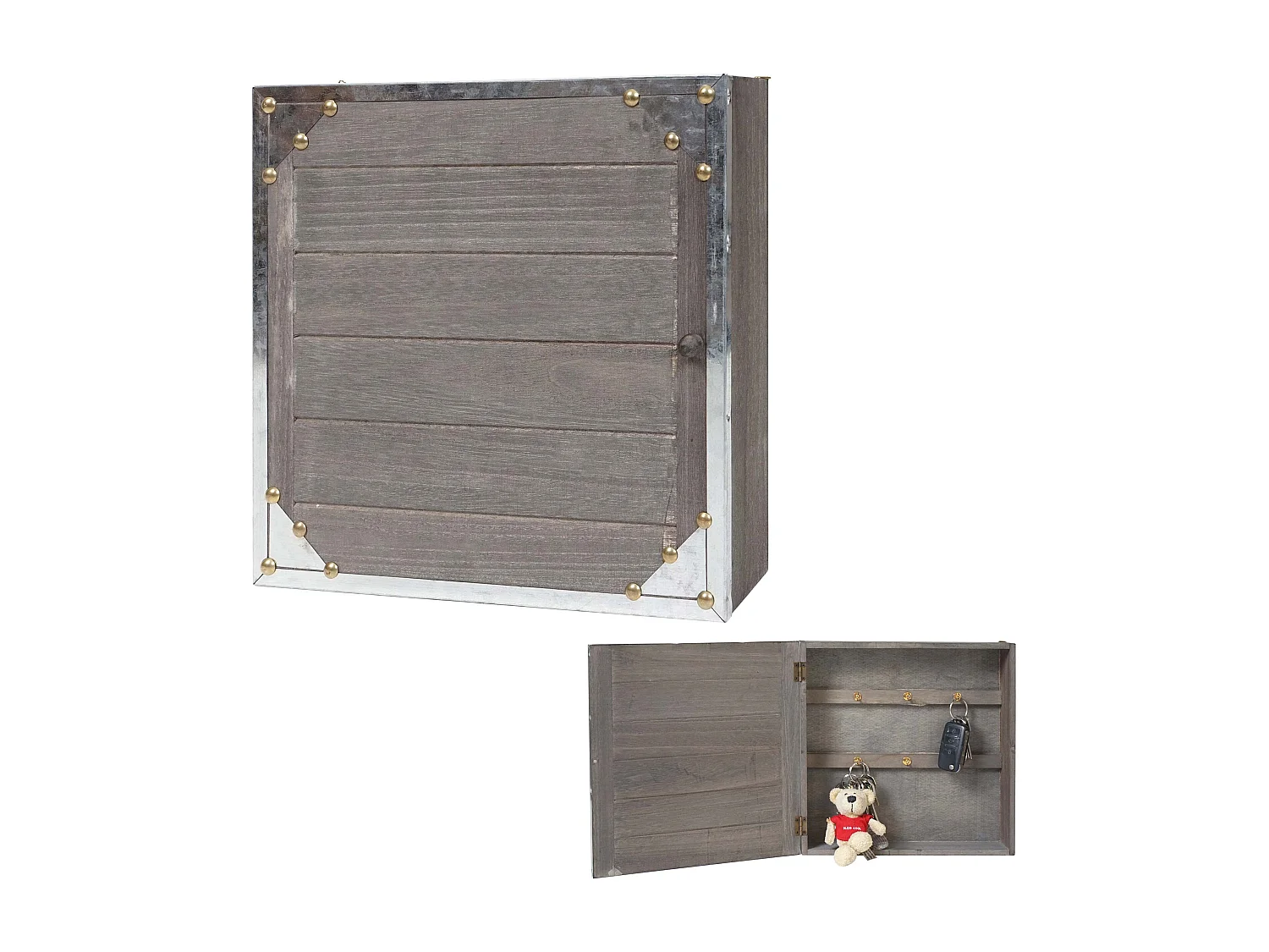 Boîte à clés murale bois marron 29 x 9 x 30 cm 04_0005907