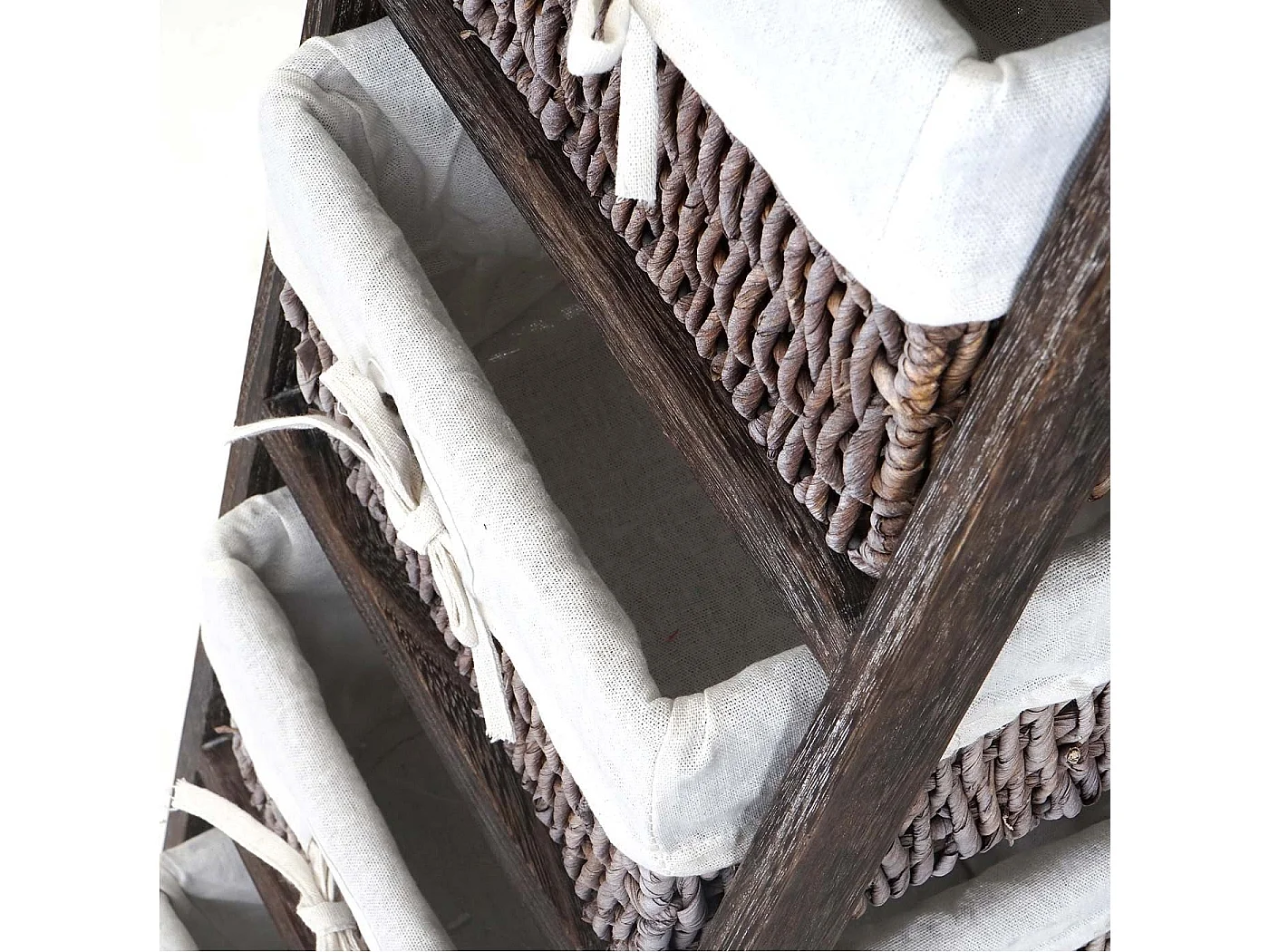 Étagère échelle sur pied bois marron 30 x 35 x 101 cm 04_0002546