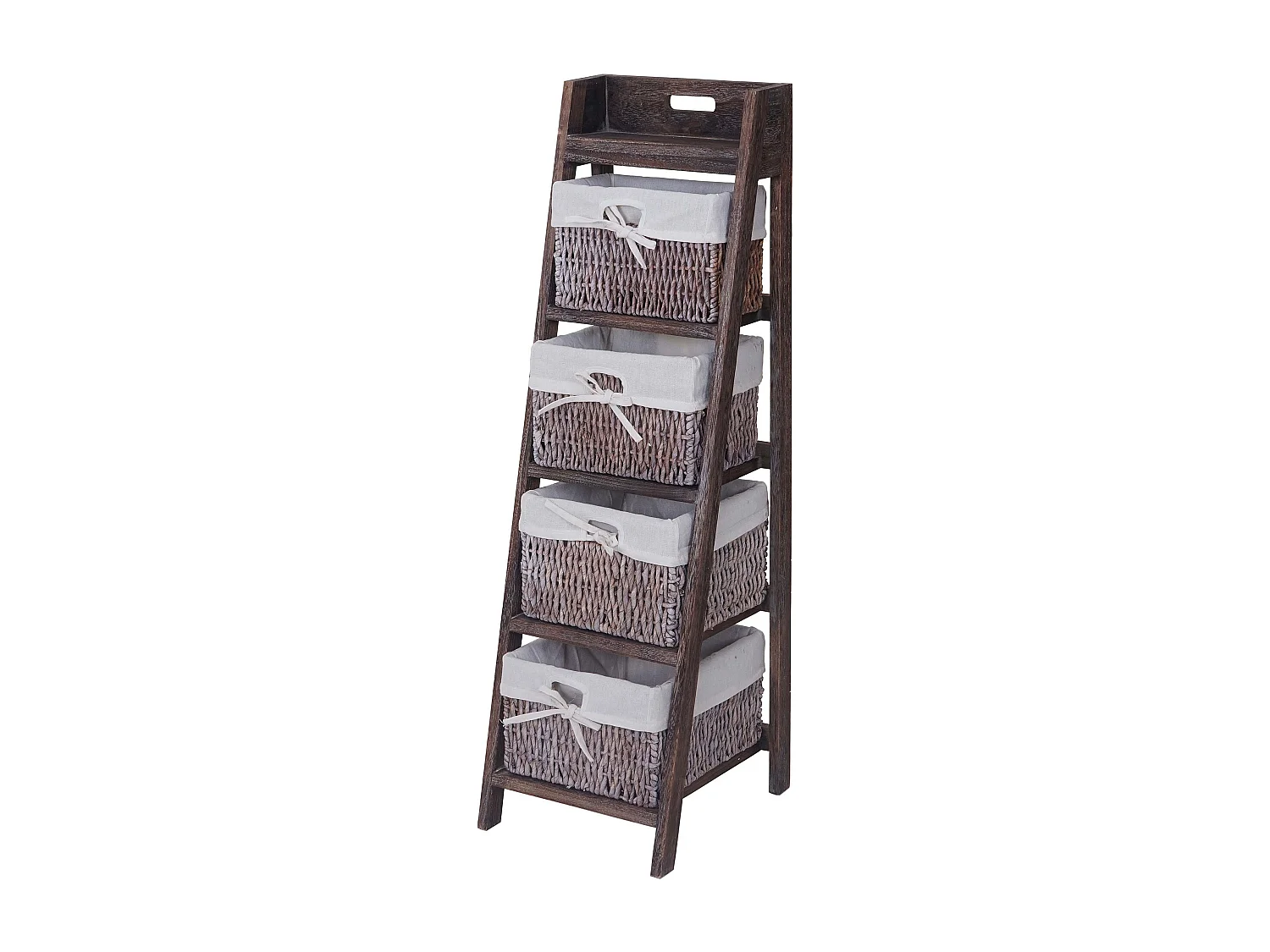 Étagère échelle sur pied bois marron 30 x 35 x 101 cm 04_0002546
