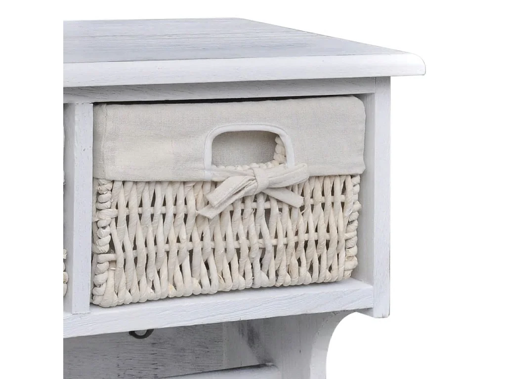 Porte-manteau blanc meuble d'entrée bois blanche 60 x 23 x 33 cm DEC024177