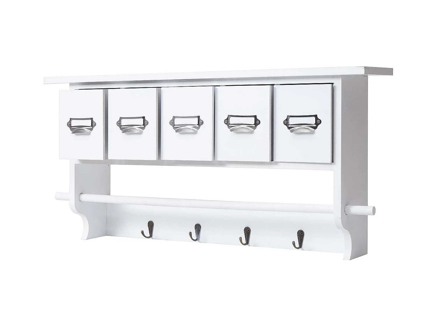 Porte manteau mural étagère blanche 8 x 8.5 x 11.5 cm 04_0000964