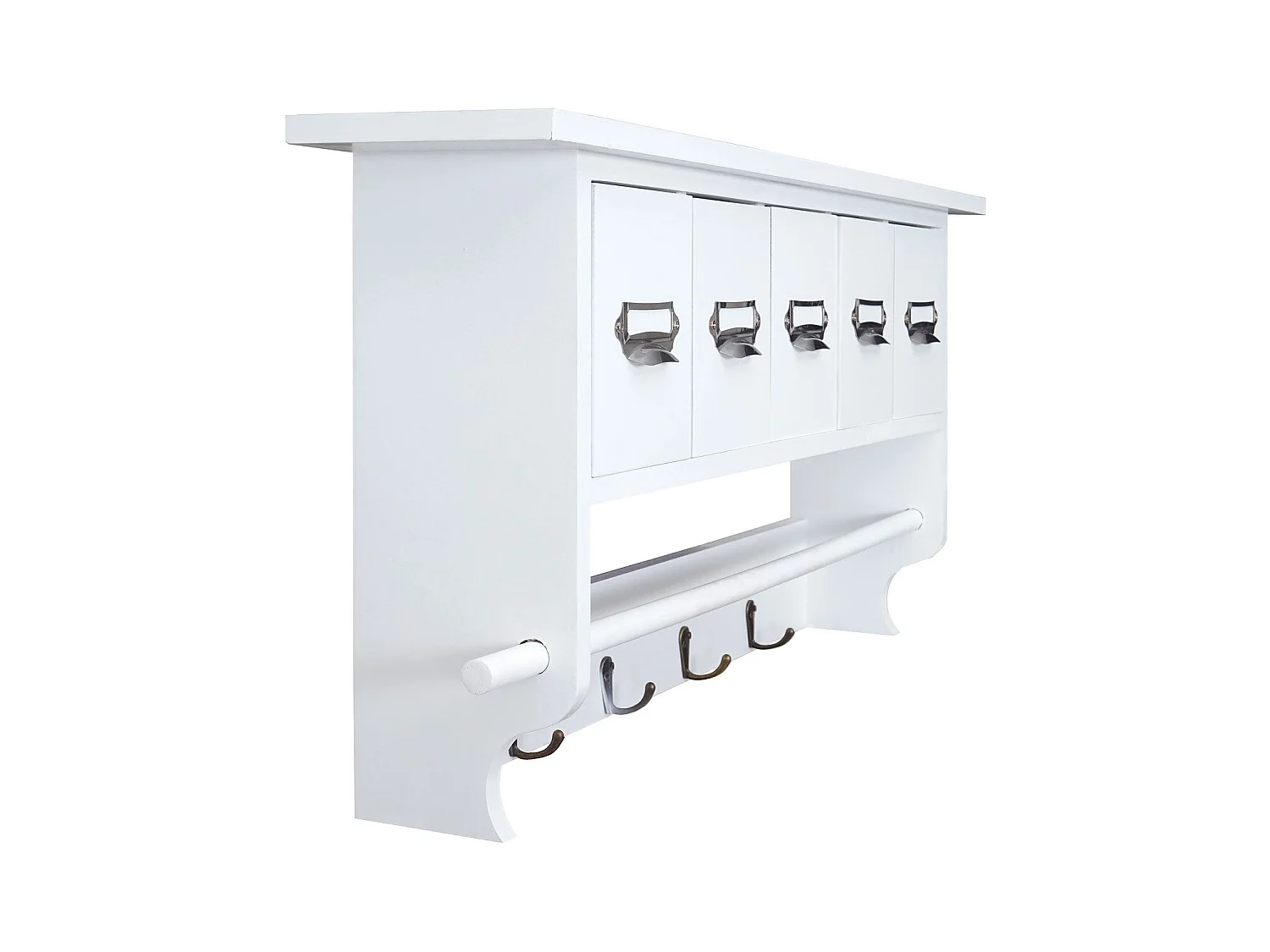 Porte manteau mural étagère blanche 8 x 8.5 x 11.5 cm 04_0000964