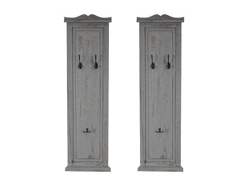 2x porte-manteaux muraux panneau bois marron 41 x 13 x 115 cm 04_0007418