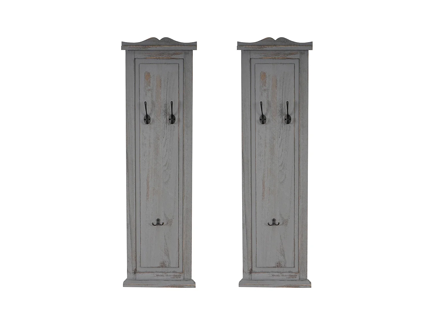 2x porte-manteaux muraux panneau bois marron 41 x 13 x 115 cm 04_0007418