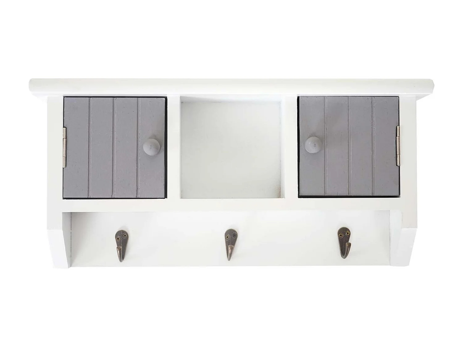 Porte-clés meuble d'entrée mural bois blanche 40 x 8 x 19 cm 04_0003587