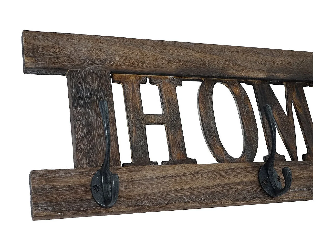 Porte-manteau mural patère en bois marron 55 x 1.5 x 20.5 cm MED04051