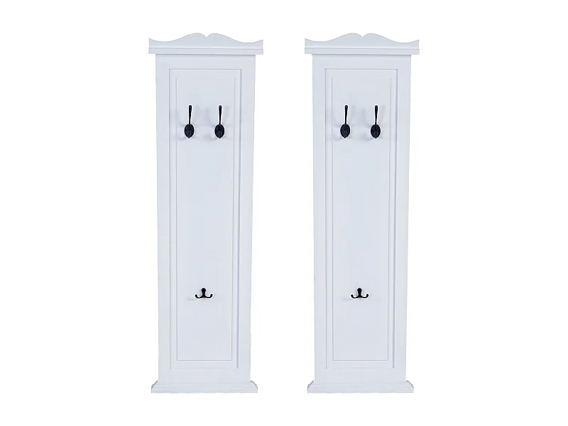 2x porte-manteaux mural avec bois blanche 38 x 13 x 115 cm 04_0007421