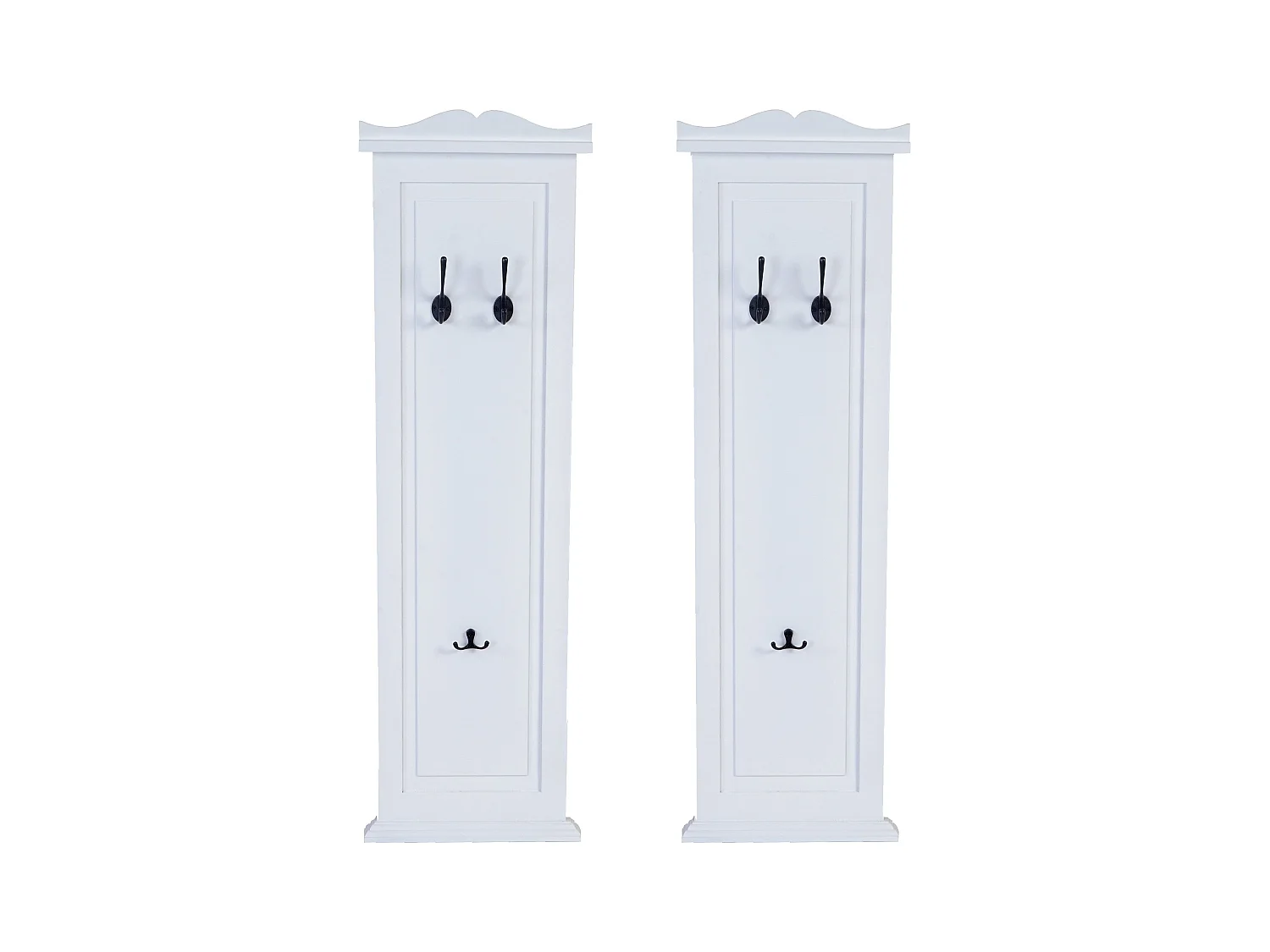 2x porte-manteaux mural avec bois blanche 38 x 13 x 115 cm 04_0007421