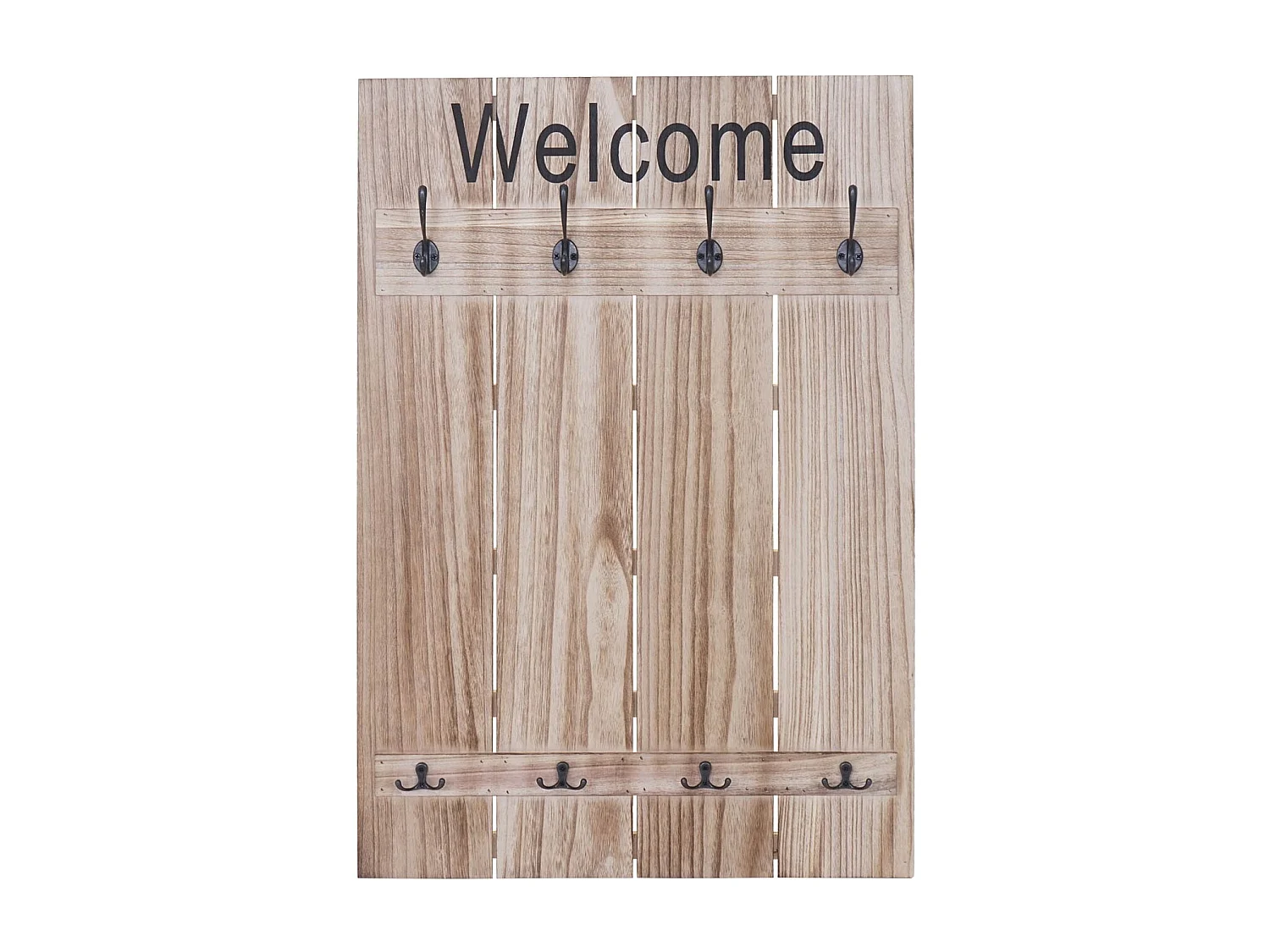 Porte-manteau mural Welcome panneau marron 60 x 8 x 91 cm 04_0001002