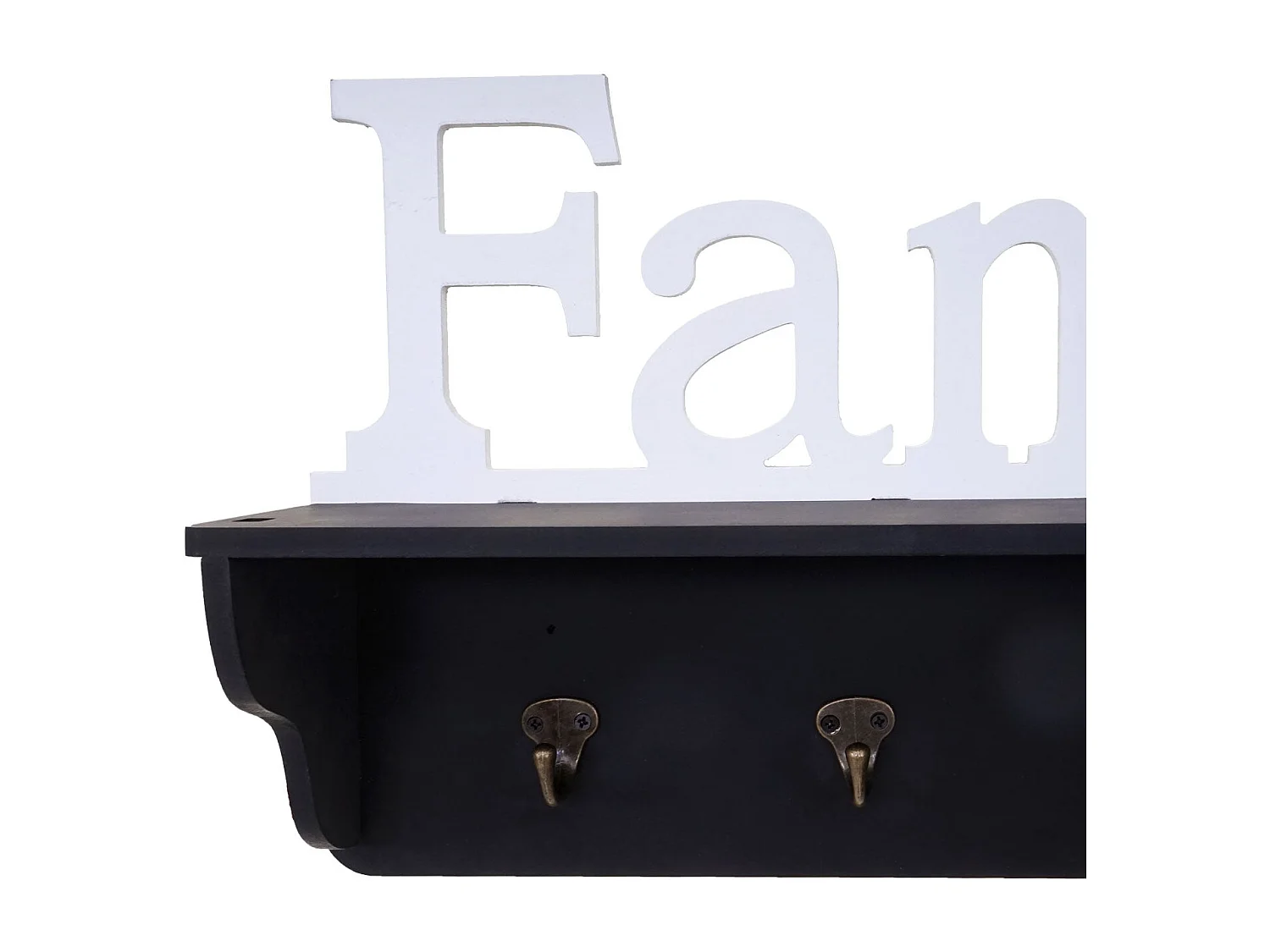 Porte-manteau mural Famille étagère bois blanche 60 x 13 x 30 cm 04_0001016