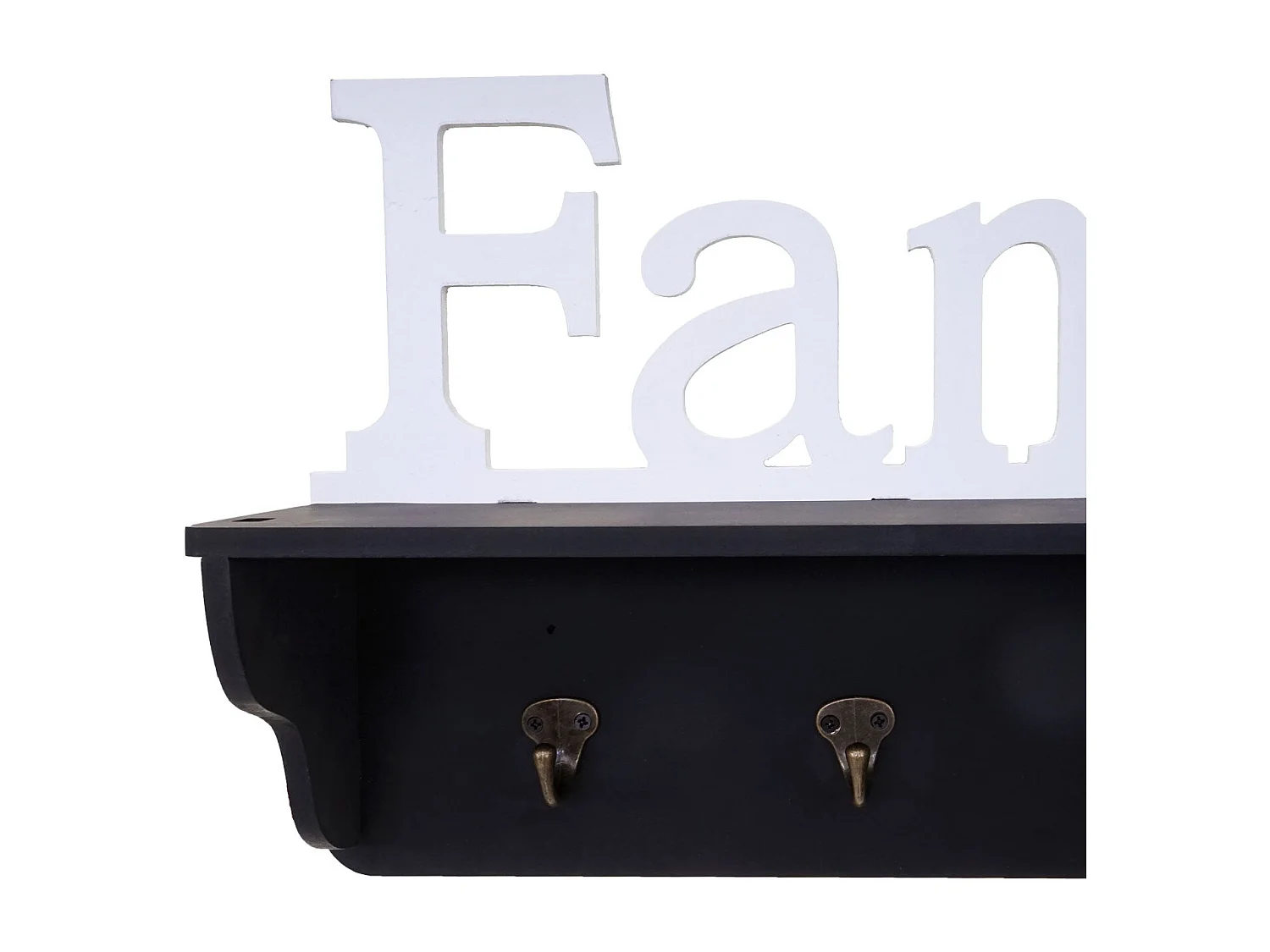 Porte-manteau mural Famille étagère bois blanche 60 x 13 x 30 cm 04_0001016