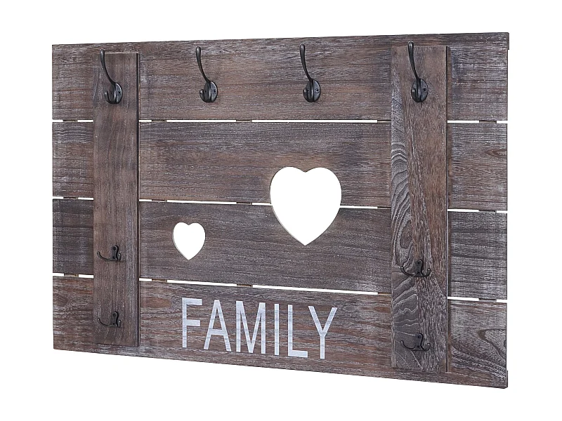 Porte-manteau mural Family panneau bois marron 90 x 8 x 60 cm 04_0001005