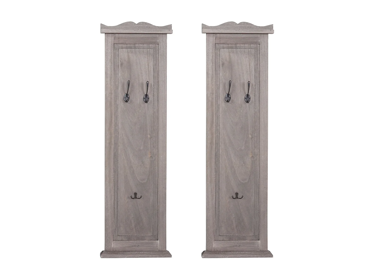 Lot de 2 porte-manteaux bois marron 39 x 13 x 115 cm 04_0007419
