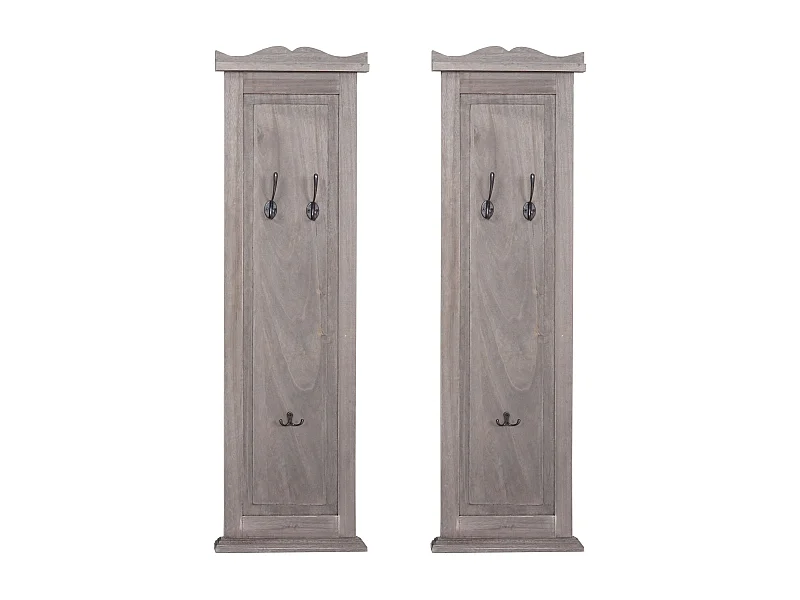 Lot de 2 porte-manteaux bois marron 39 x 13 x 115 cm 04_0007419