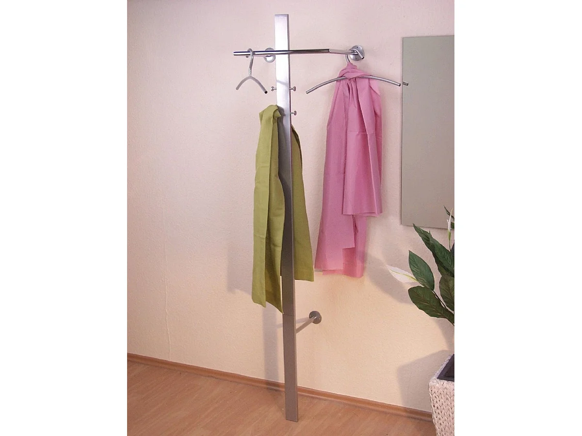 Porte-manteau mural en métal métal argentée 50 x 31 x 180 cm MED05001
