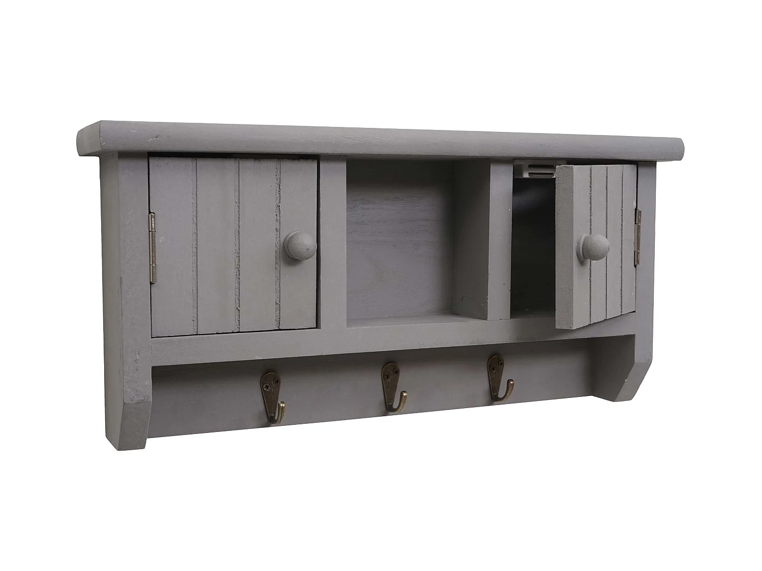 Porte-clés meuble d'entrée mural bois marron 40 x 8 x 19 cm 04_0002453