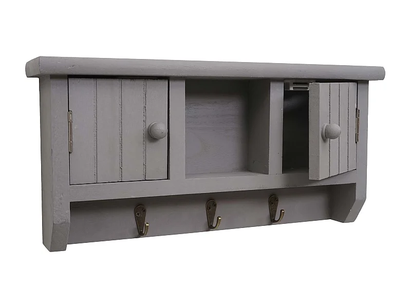 Porte-clés meuble d'entrée mural bois marron 40 x 8 x 19 cm 04_0002453