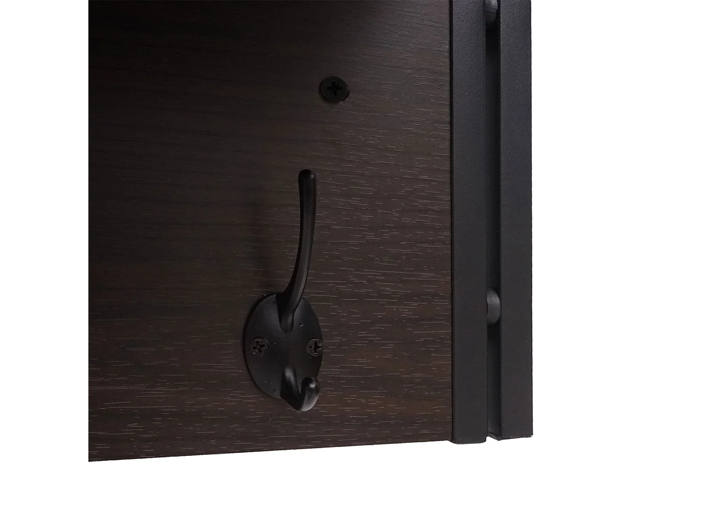 Porte-manteau mural étagère rangement effet bois marron 75 x 24 x 24 cm 04_0000973