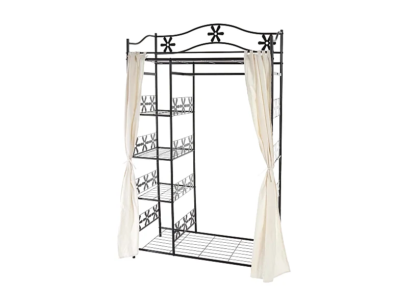 Porte-manteau en métal étagère métal argentée 46 x 13 x 105 cm 04_0008167